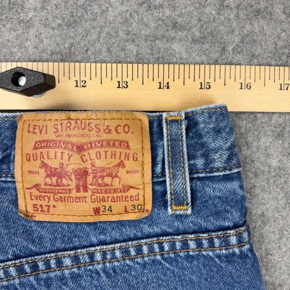 VTG Levi's‎ Jeans Mens 34x30 Blue 517 Bootcut Faded Denim Pants Western Y2K